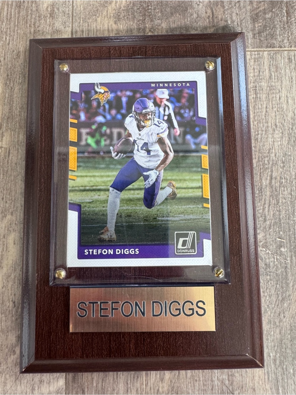 Stefon Diggs Minnesota Vikings 2017 Panini Donruss Card Plaque - 4.5” x 6.5”